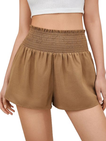 

paper bag waist wide leg shorts j3un#, White;black