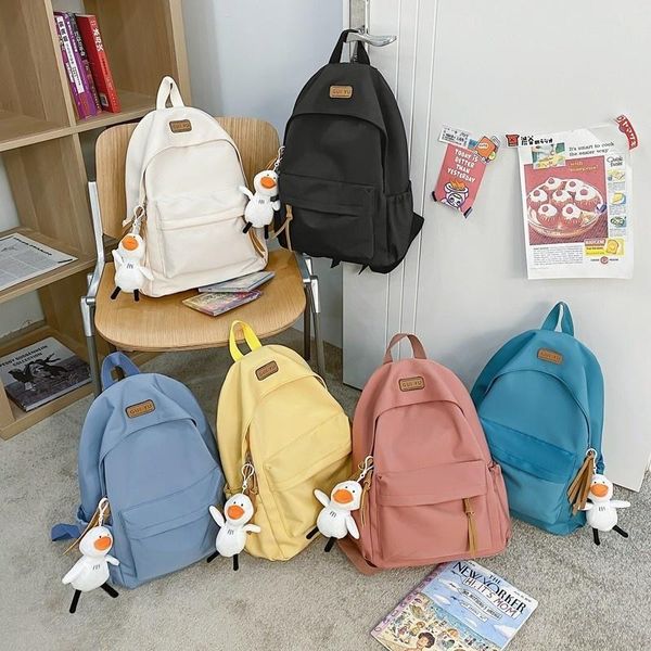 Bolsas ao ar livre Moda Pingente Backpack Harajuku bolsa escolar fofa para meninas Travel Backbags de viagem à prova d'água