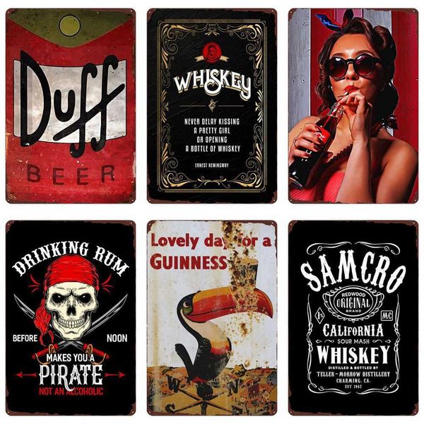 

rum vintage metal poster whisky retro plate cola beer wall decor for home bar cafe pub s menu tin sign decoration