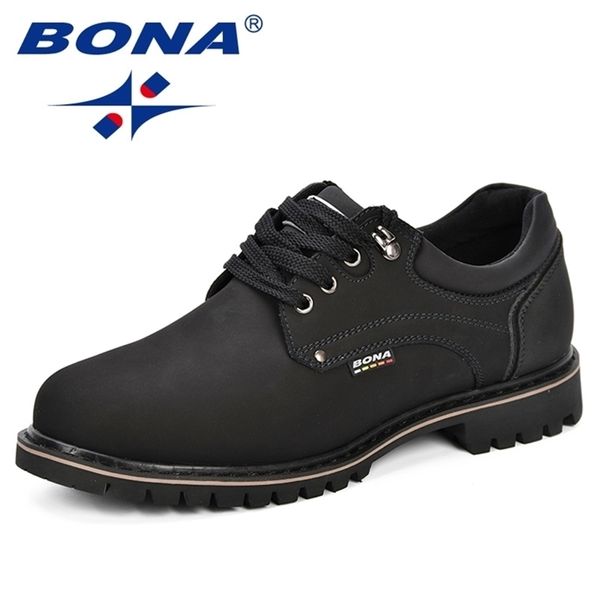 

bona fashion men casual shoes autumnmen flats cow split male oxfords leather zapatillas hombre 220812gxgx, Black