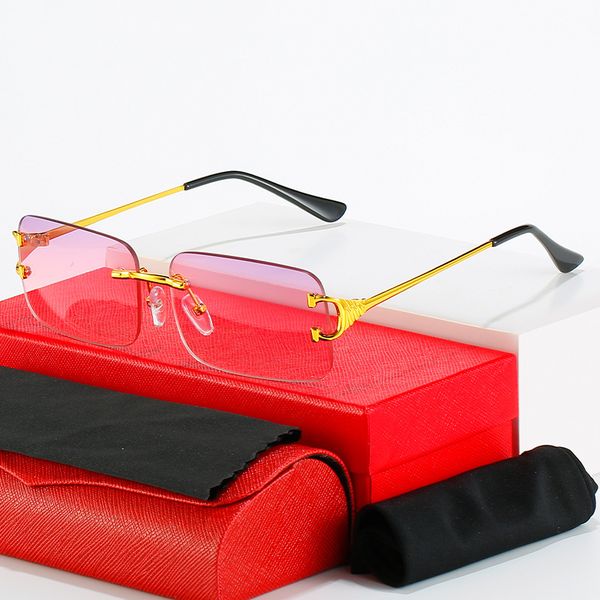 

fashion designer sport sunglasses for men luxury metal glasses mens women rimless sun eyeglasses frame eyewear, White;black
