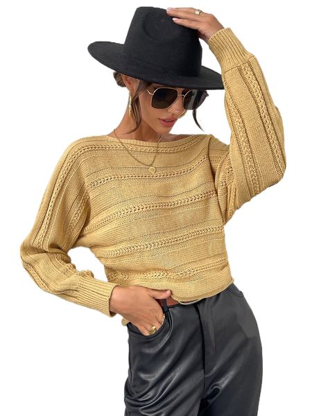 

solid batwing sleeve sweater x3cp#, White;black