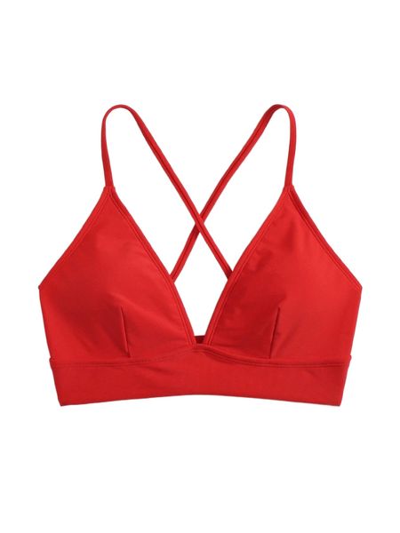 

plain criss cross bikini 76xm#, White;black