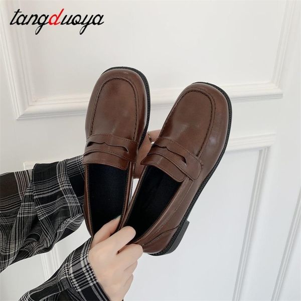 

mary loafers shoes boots japanese student girl ita jk uniform shoes casual platform 220722, Black;brown