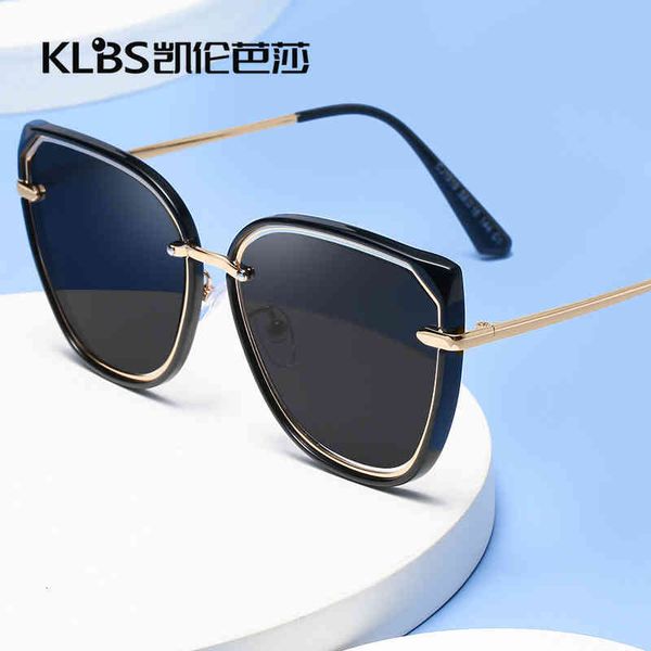 

sunglasses women's polarized sunglasses trend cat's eye hd ocean film transparent frame sun shading glasses 71, White;black