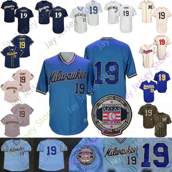 

robin yount jersey hall of fame patch 1982 white pinstripe salute to service blue mesh bp cooperstown white pinstripe cream red navy player, Black