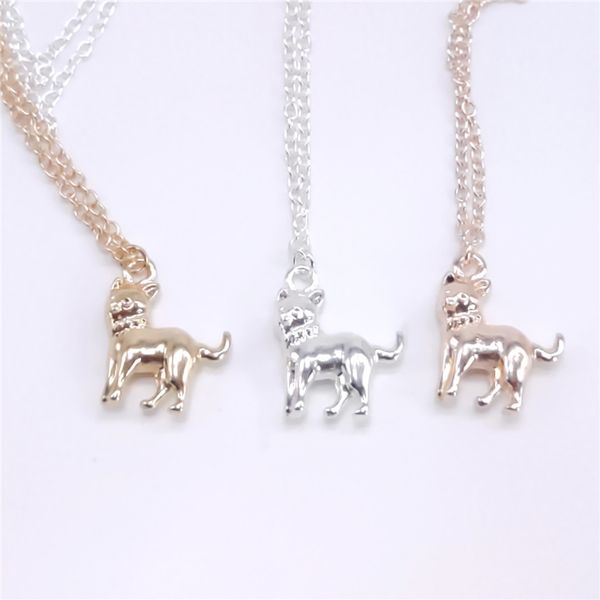 

fashion dog necklaces smooth surface design lovely clavicle chain for women gold plated animal pendant necklace, Silver