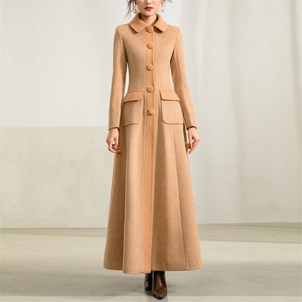 

in 2020 the new thickening the season of winter winter long woolen cloth coat joker high-end grid cloth coat lj200928, Black