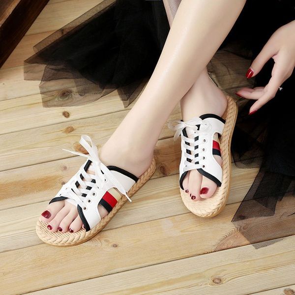 

2022 new summer slippers women's soft soles indoor quiet non-slip outdoor fashion personality elegant lace beach sandals, Black