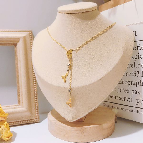 

new 18k gold plated stainless steel necklaces choker chain letter pendant statement fashion womens crystal necklace wedding jewelry, Silver