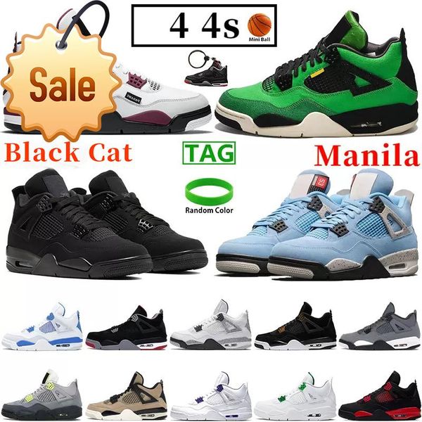

manila 4 university blue 4s basketball shoes black cat fire red men sneakers starfish metallic orange green what the mushroom mens b