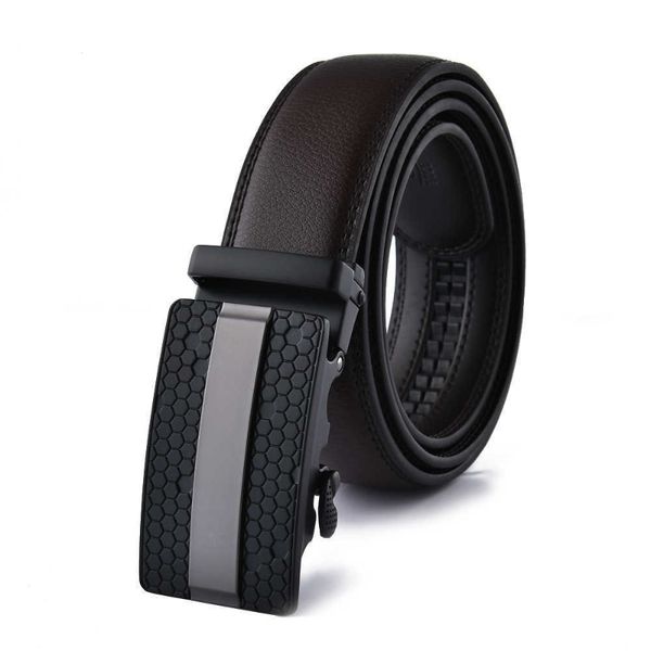 

2022 elling new black leather belt men's two-layer cowhide automatic buckle belts classic luxury trouser brown waistband, Black;brown