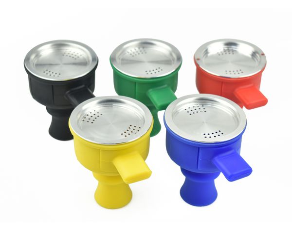 DHL Free Hookah Bowl Set accesorios para fumar Shisha Bowl de silicona con cajón de dos sabores Fácil reemplazo de carbón Limpieza rápida