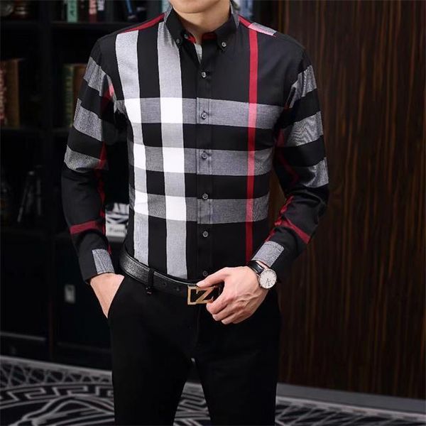 

mens dress shirts business fashion casual classic long sleeve shirt brands men spring slim fit chemises de marque clothing stylist luxury cl, White;black