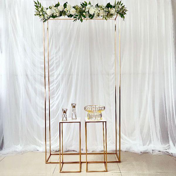 

3pcs luxury outdoor lawn flower arch wedding decoration backdrop welcome banner flag display frame plinth dessert table cake stand birthday