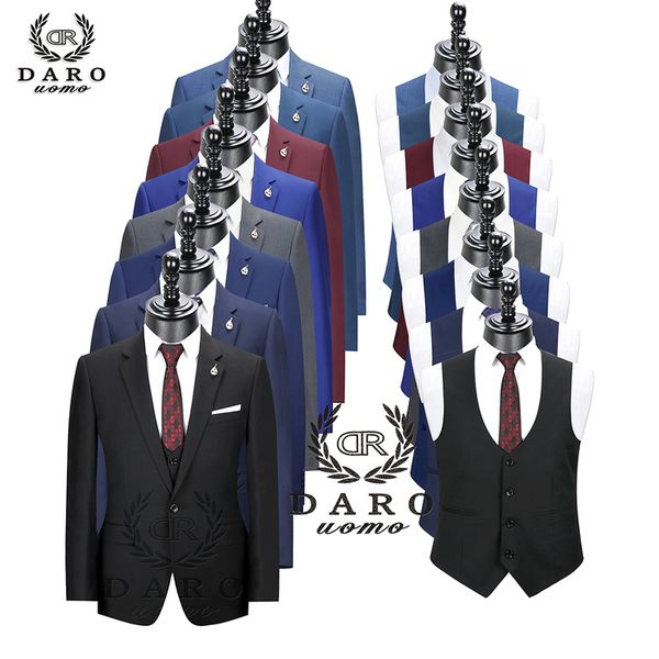 Daro Men Suits Slim Fit Jacket Colet para trabalho de negócios e Weeding Wear 3pcs Conjunto dr6158 201106