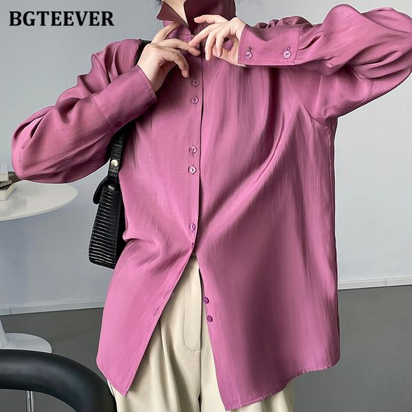 

spring loose lapel female shirts blouses long sleeve single-breasted elegant women blusas 2022, White