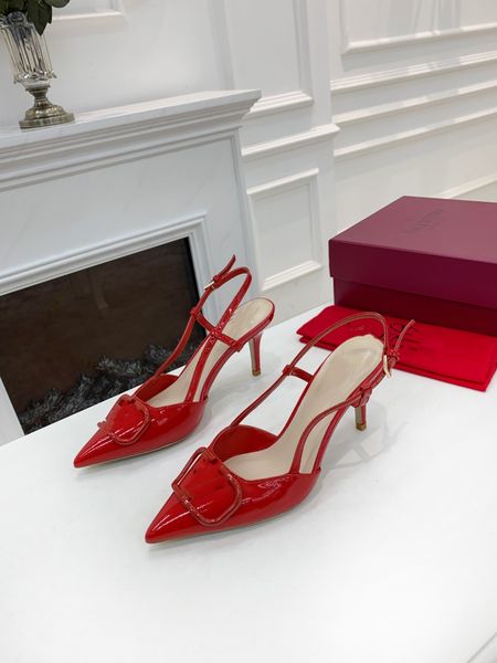 

luxurys designers heels women dress shoes red bottoms heel sandals classic versatile party wedding shoe patent leather high-heel 6.5cm 8.5cm, Black