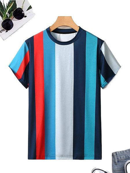 

men color block tee x284#, White;black