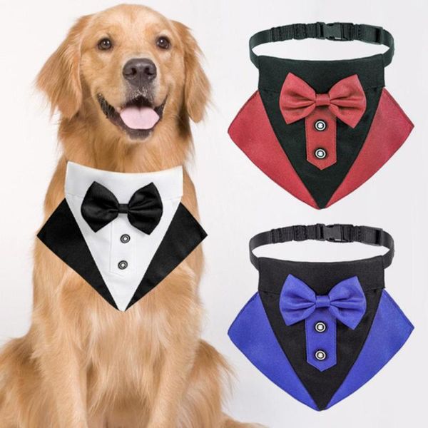 Collari per cani Guinzagli Pet Cat Cravatta formale Tuxedo Papillon Collare nero e rosso per accessori Completo Animali domestici di piccola tagliaCane