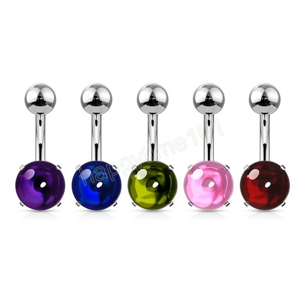 Sexy Bauchnabelpiercing Ombligo für Frauen und Mädchen, glänzende Bauchnabelringe aus Edelstahl, gebogene Piercings