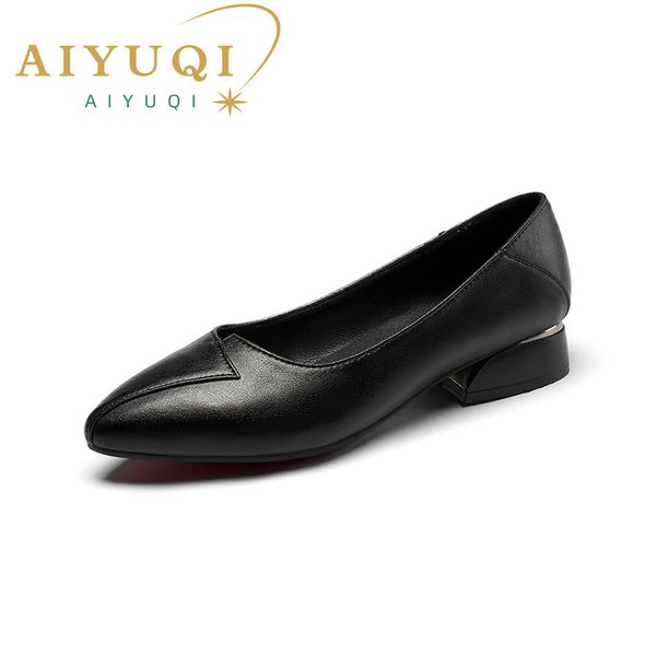 

women formal shoes mid-heel 2022 new women spring shoes large size 35-43 4 colors professional office shoes women, Black
