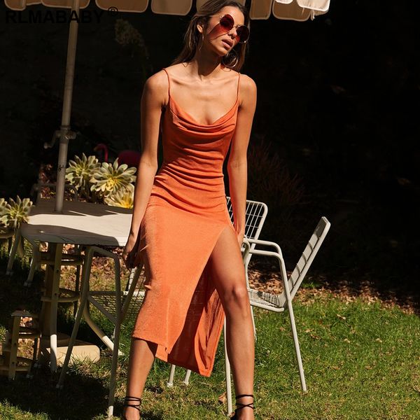 

fashion knitted plies collar long bodycon dress summer women spaghetti strap sleeveless backless split elegant party dress, Black;gray