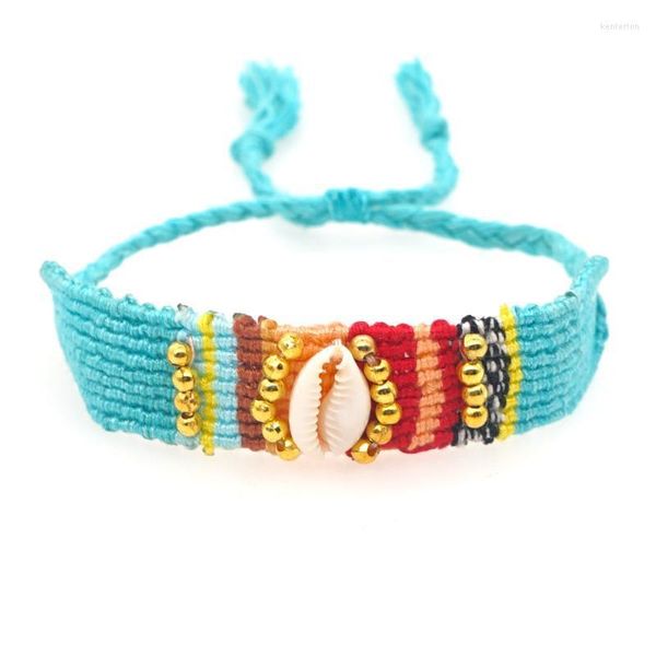 Braccialetti con ciondoli Go2Boho 2022 Boho Beach Shell Nappa Pulseras Braccialetto intrecciato fatto a mano Braccialetto in tessuto Panno per gioielli regalo donna Ken