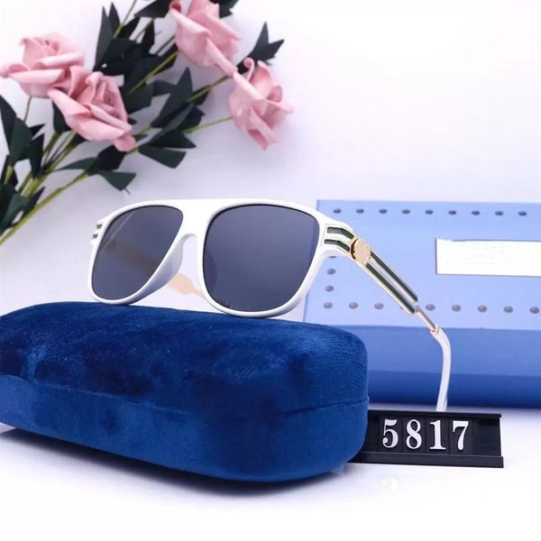 

2022 classic pilot men women sunglasses metal frame color gradient glass lens 5817 shading drivingvintage designer sunglasses gold252e, White;black