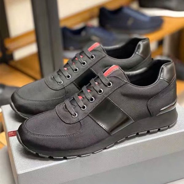 

match race triple back runner sneakers fabric and leather triple back trainers classic designers running shoes casual shoes with box no45 pw, Black