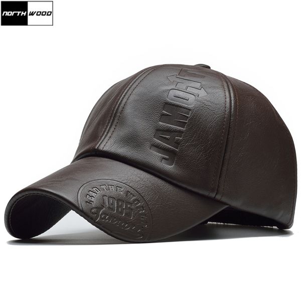 

[northwood] winter cap pu leather baseball men hat casquette gorras para hombre mens trucker 220318, Blue;gray