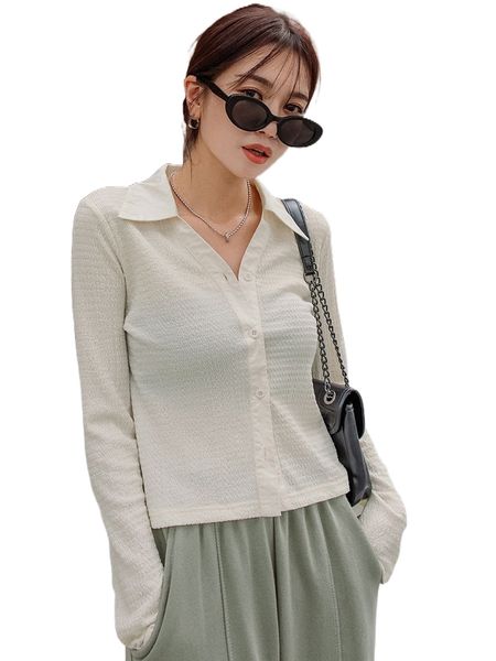 

dazy solid button front shirt b7h2#, White