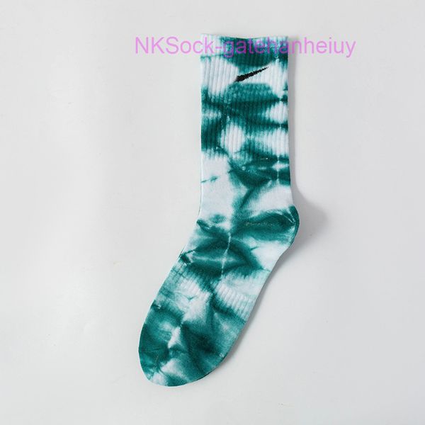 

classic fashion men's tie dyed socks hook brand men women long cotton sports high candy colour middle tube moisture absorption sock lux, Black