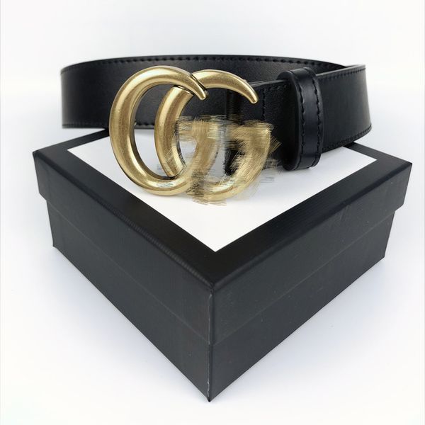 

men designers belts fashion genuine leather womens mens letter buckle belt cinturones de diseno mujeres width 3.8cm with box, Black;brown