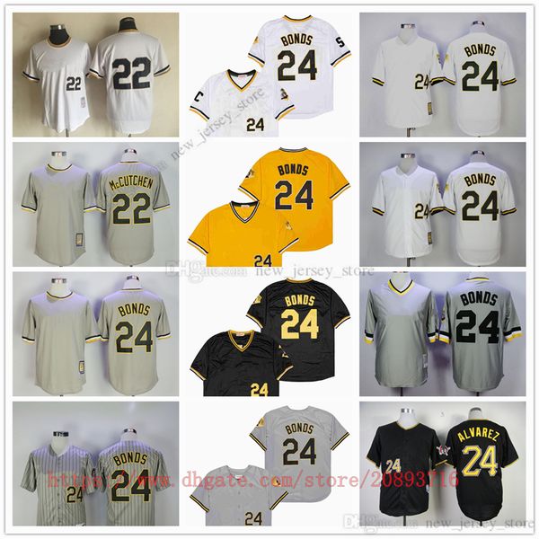 

movie college mitchellness baseball wears jerseys stitched 24 barrybonds 22 andrewmccutchen all stitched name number breathable sport sale h, Black