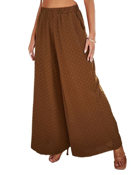 

swiss dot wide leg pants i8sn#, Black;white