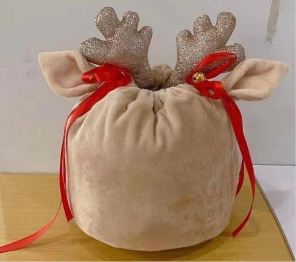 

dhl100pcs stuff sacks christmas candy antlers storage bag with antlers head