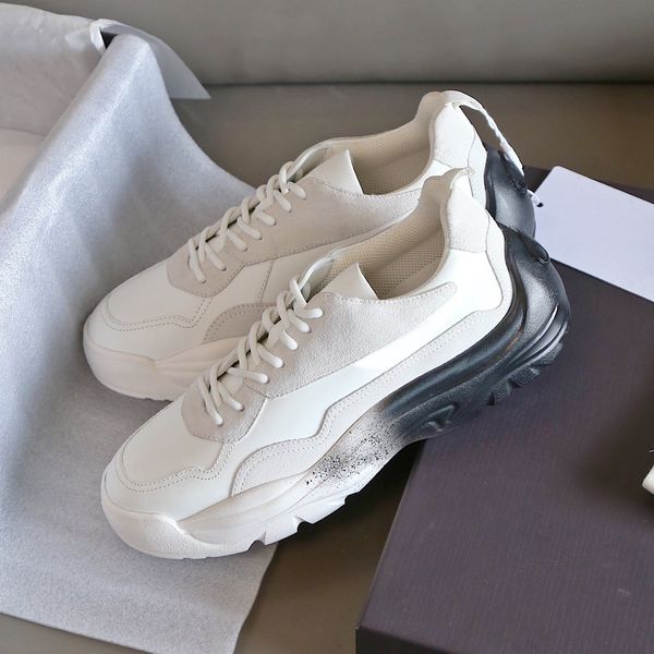 

men's and women shoes luxury designer brand men cowhide sneaker super light foam bottom soft comfortable with box, Black