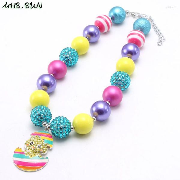 Chokers Mhs.sun Kids Beads Ожерелье детские девочки, коренастые с милым хрустальным пасхальным яйцом подвеской для детской вечеринки 1 шт/лотчокеры Godl22