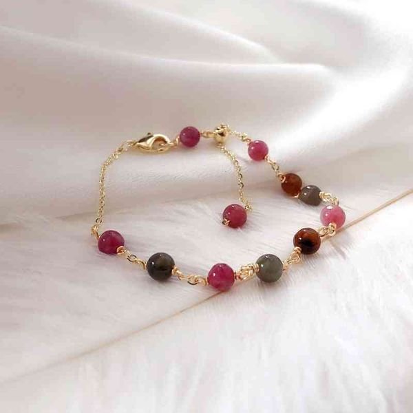 

bracelets summer girl sweet wind candy tourmaline simple jewelry, Golden;silver