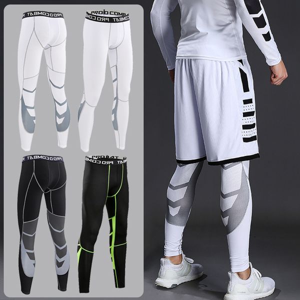 Pantaloni da compressione in lycra da uomo Ciclismo Corsa Basket Calcio Elasticità Pantaloni sportivi Calzamaglia fitness Pantaloni legging Rash Guard 220520