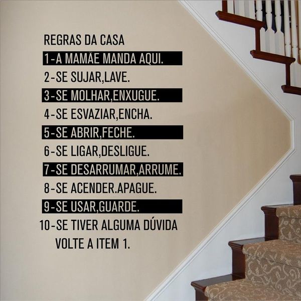 Adesivos de parede decoração criativa decoração em casa português house regras art decalque decalque removível regra de regra de regra de regra de adesivo Az389wall adesivoswall