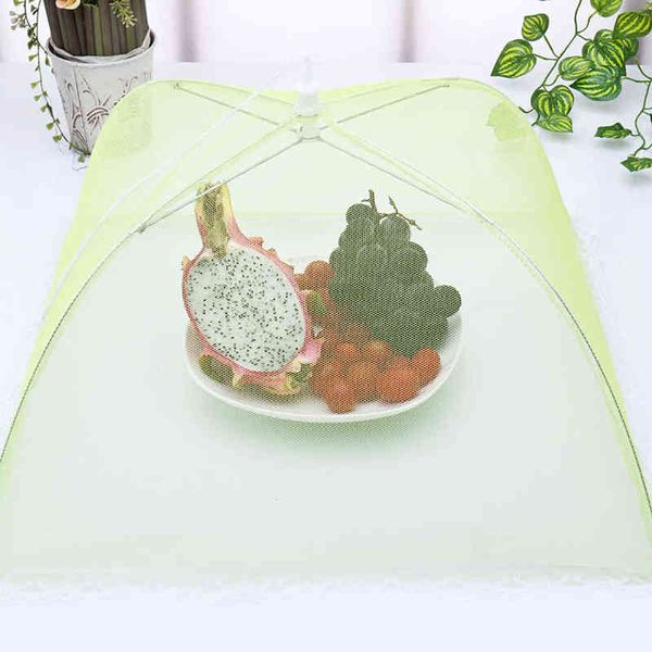 1PC Pop-up Mesh Food Covers Forma di ombrello Mesh Screen Food Covers Protect Food Cover Tent Dome Net Anti Fly Mosquito Umbrella Y220526