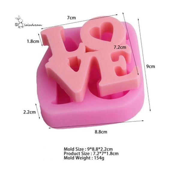 Love Word Word Silicone Mold Multifunction Candle Molds Cake Candy Baking Mold Diy Craft Handmade 220611