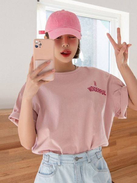 

dazy slogan graphic drop shoulder tee w4zy#, White