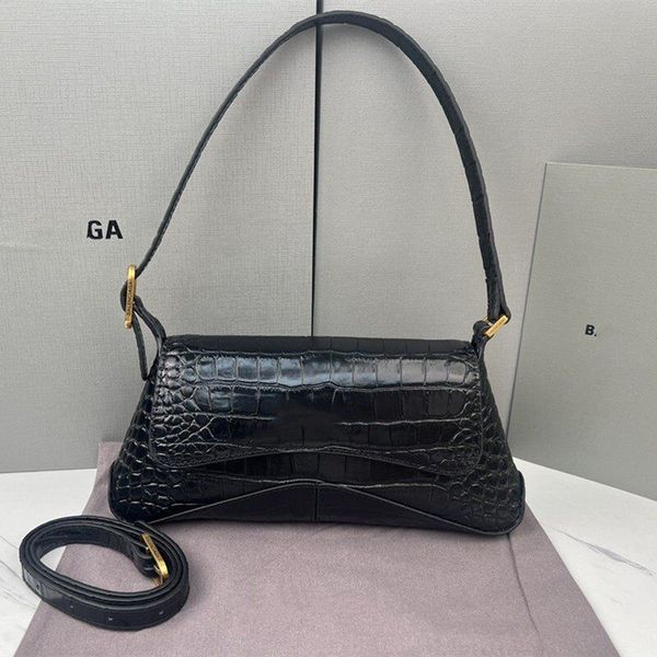 

luxury fashion xx flap bags crocodile pattern vintage gold bb hardware bag half moon handbags alligator messenger baguette backpack and fast