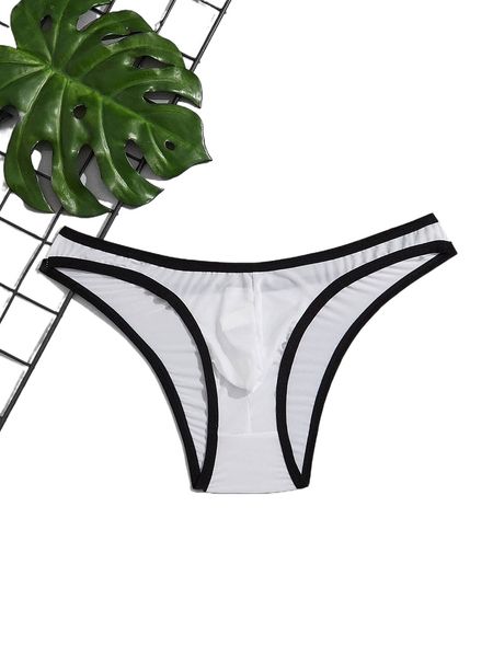 

men contrast binding brief h4co#, Black;brown