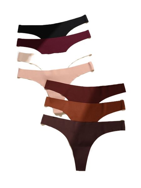 

7pack plain simple thong a8gy#, Black;red