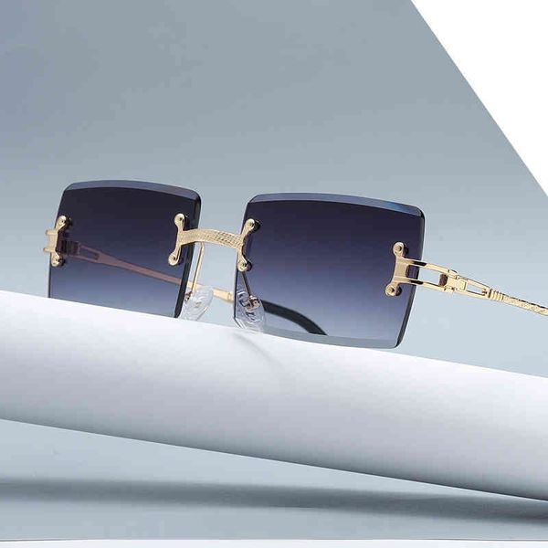 

sunglasses 2022 frameless trimmed square sunglasses trend glasses, White;black