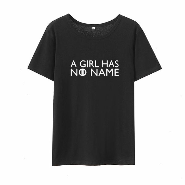 

a girl has no name funny t shirt women letter short sleeve tee femme black white cotton loose top